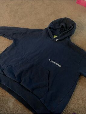 Lonely Ghost Heavyweight Pullover Hoodie – Navy Blue
